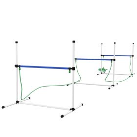 4pc Dog Agility Training Equipment Set with Spray Water Tube, White