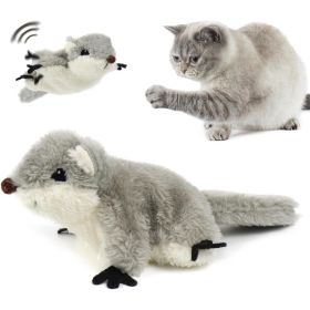 PROKEl Pet Toys, Cat Catnip Toys FlappingSquirrel, Rechargeable Touch Activated KittenToys, Lifelike Interactive Cats Toy Indoor, CatKicker Plush Toys