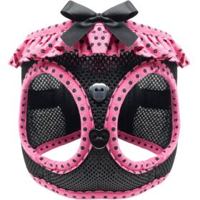 Hot Pink and Black Polka Dot Ruffle (Option: X-Small)